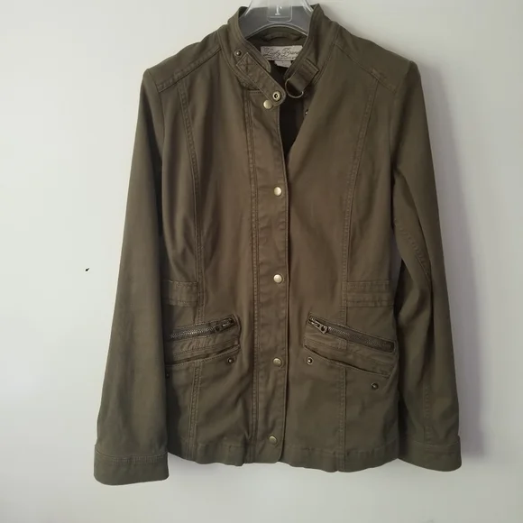 *SOLD* Lucky Brand jacket utility cargo army green szS - Picture 2 of 4